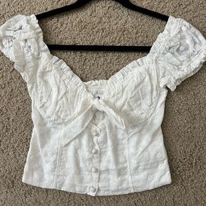 Princess Polly white lace crop top